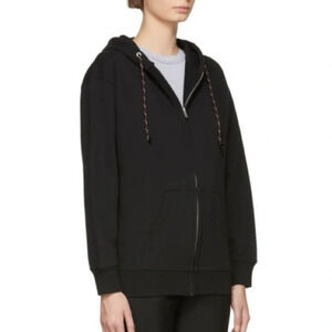 Marni Dance Bunny Black Embroidered Patch Cotton Hoodie Long Sleeve Oversized